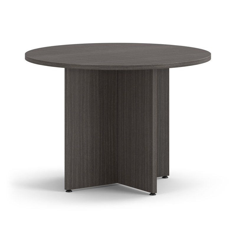 Table de réunion circulaire Mod, H 29 po x L 42 po x l 42 po, Teck ardoise