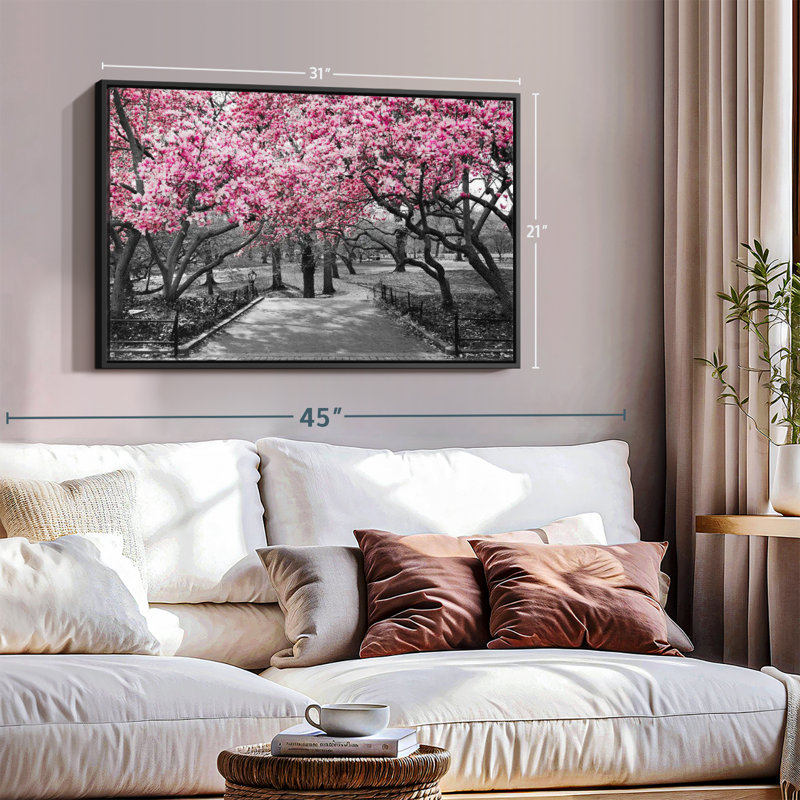 Floral et botanique «Central Park NY Cherry Blossoms Canvas Print», H 21 po x l 31 po