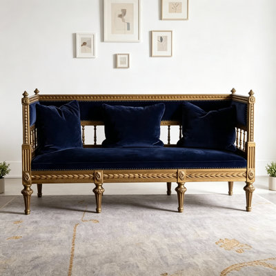 French Light Luxury Design Blue Sofa