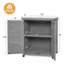 Banc de rempotage avec armoire de rangement et plateau de table en métal pour patio extérieur-134457748