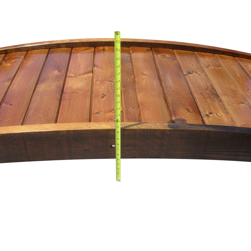 8 ft Natural Wood Japanese Zen Garden Bridge