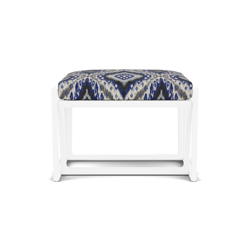 Summit Outdoor Ottoman, White, Yoko Mediterranean
