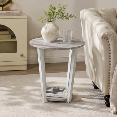 Table de bout ronde avec tablette Elysian
