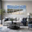 Ensemble de 3 tableaux sur toile représentant un quai, pour la décoration du salon, de la chambre et de la maison.-129073081