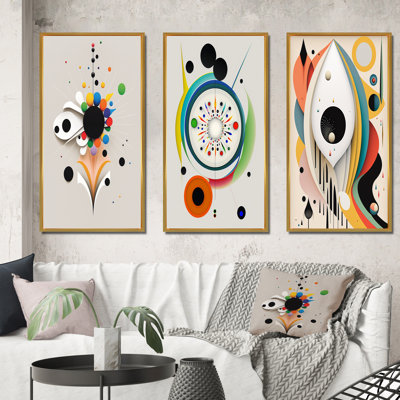 " Rebirth Retro Geometry Of Awakening III " 3 - Pieces