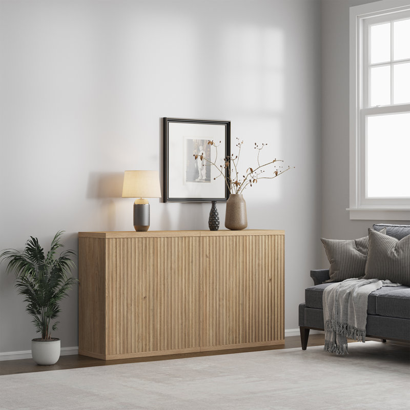 Armoire d'appoint avec tablettes réglables Cesiro, Chêne naturel, 2