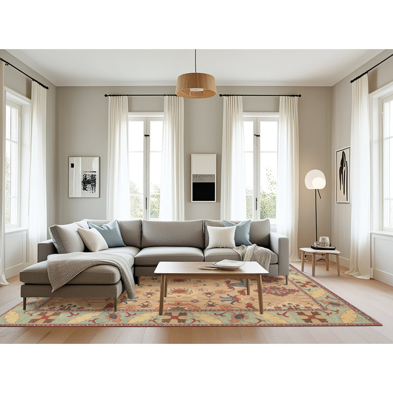 Tapis beige Southwestern, Rectangle 8 pi x 10 pi