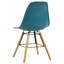 Table de salle à manger Vidaxl et table brun, chaises bleues