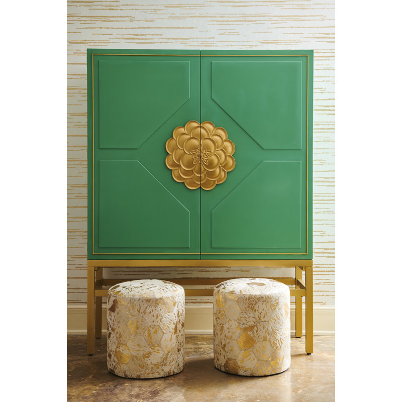 Lux Round Leather Pouf