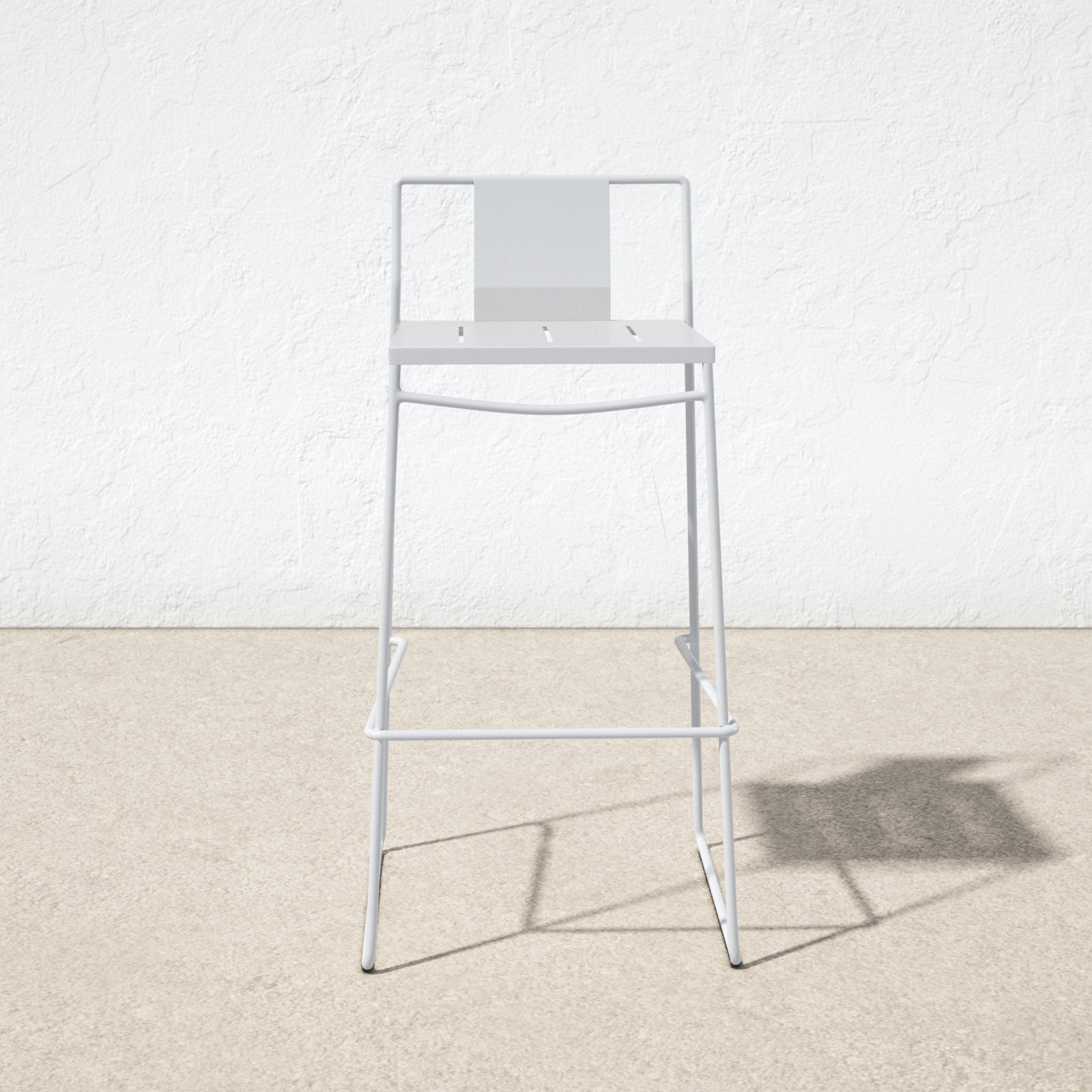 Avers 36.75'' Outdoor Bar Stool, Matte White