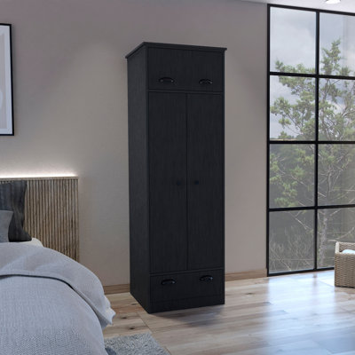 Armoire avec 1 tiroir et 1 tiroir à charnières avec poignées