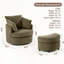 Fauteuil d'appoint pivotant en tonneau avec rangement caché Corduroy-1991424016