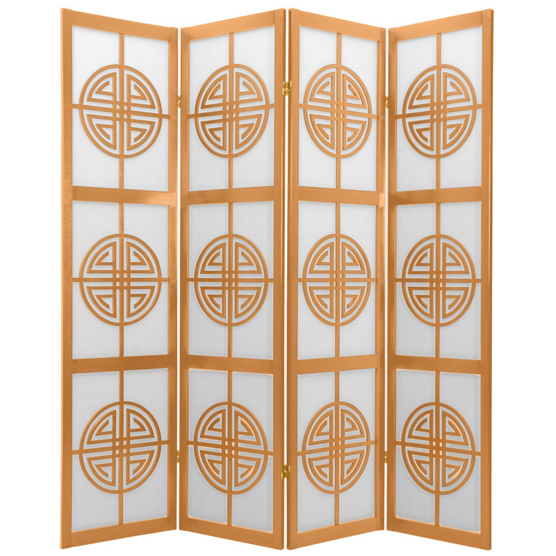 Cloison pliante 4 panneaux en papier de riz l 68 po x H 72 po Courtney, Palissandre, 4