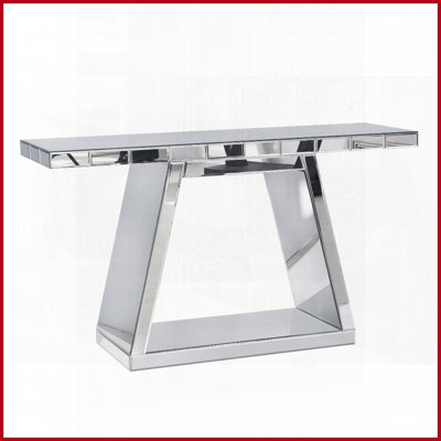 55.9" Luxe 360° Mirror Entryway Table - Sturdy Wood Frame, Space-Saving &amp; Easy-Clean for Hallway/Living Room