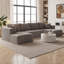 Canapé modulaire en U en forme de U, canapé en velours côtelé compressé de 130 po, canapé-lit minimaliste moderne pour le salon et la chambre à coucher, canapé en mousse moelleuse à 4 places, peu encombrant, aucun assemblage requis-130167419