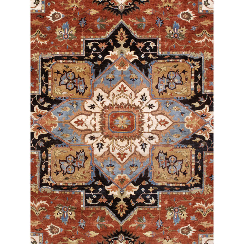 Hand Knotted Wool Oriental Area Rug, Rectangle 11'6" x 15'