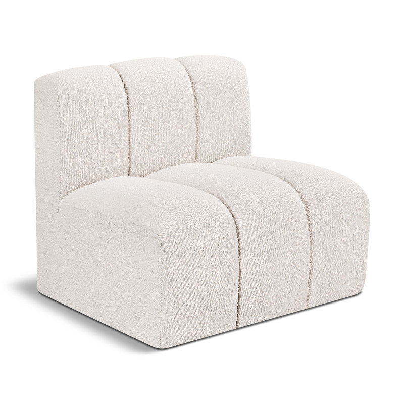 Chaise d'appoint rembourrée Issei, Crème
