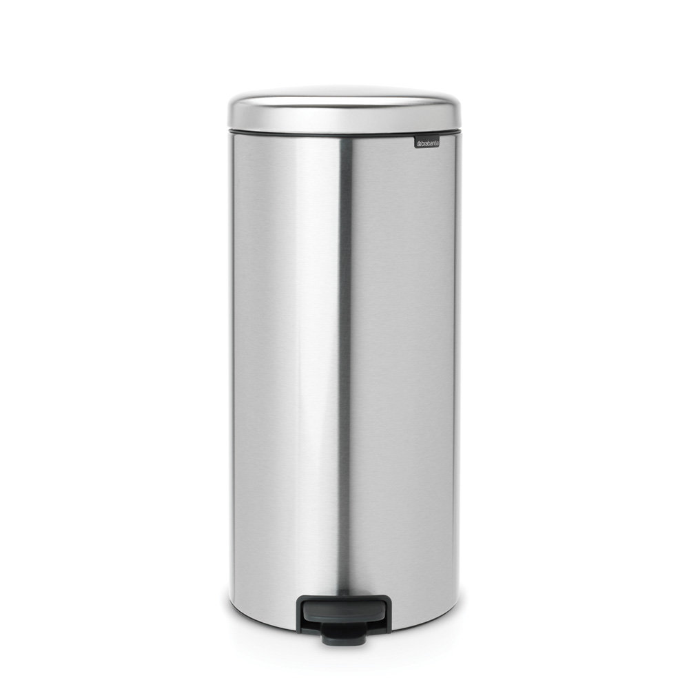 Brabantia Newicon 8gal Step-On Trash Can, Matte Steel Fingerprint Proof