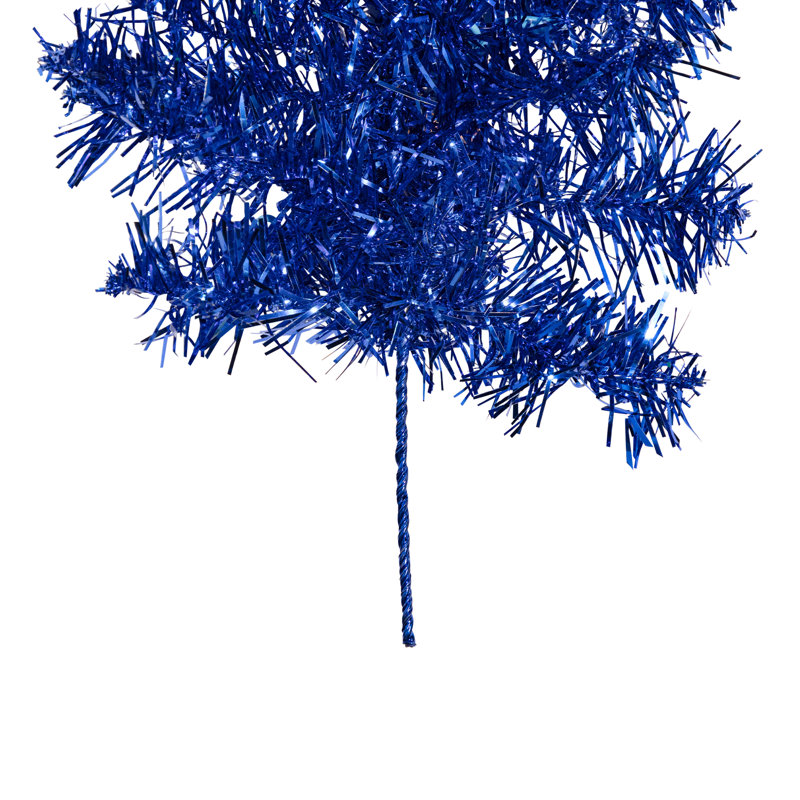Pre-Lit Artificial Tinsel Christmas Garland - 9' X 8" - Clear Lights, Blue