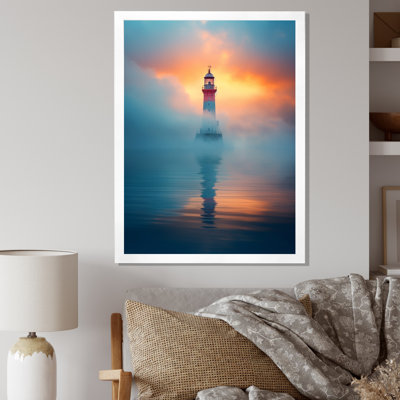 «Serene Langle in Sunset Mist - Coastal Light House», reproduction sur toile