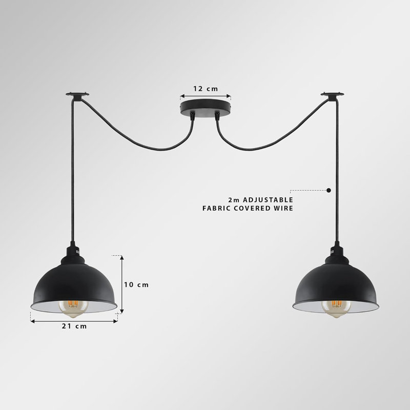 2 - Light Black Dome Pendant