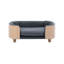 Lit pour chat et chien surélevé de style scandinave pour petits animaux de compagnie, dossier en bois cintré, coussin en velours gris foncé, respirant - égratignure, animal de compagnie en 1 minute avec esthétique Modern Century, structure en chêne massif, rebond