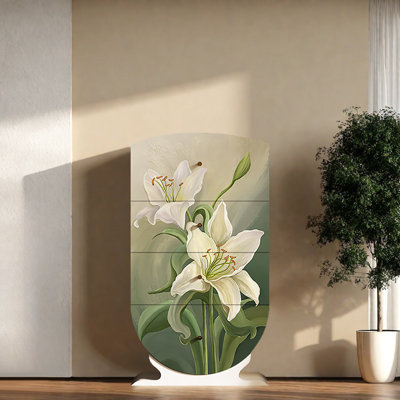 Home fresh lily pattern decorative cabinet