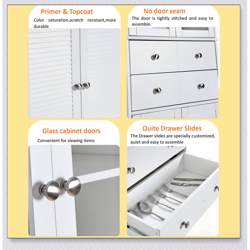  Tall Kitchen Pantry Cabinet With Adjustable Shelves And Drawer,  For Organized Storage In Kitchens And Bathrooms.