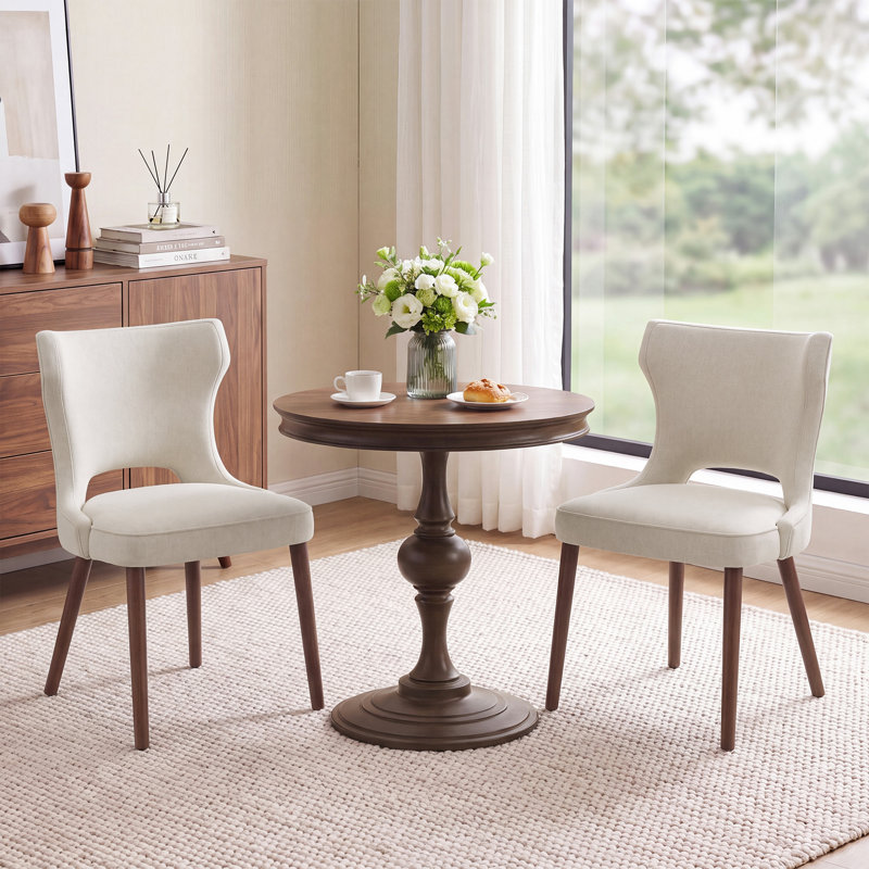 46.5 cm H Fabric Side Chair, Beige
