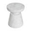 Table d'appoint extérieure / intérieure en travertin Ponti - blanc, base piédestal et demi-sphère, 15 po² x H 18 po