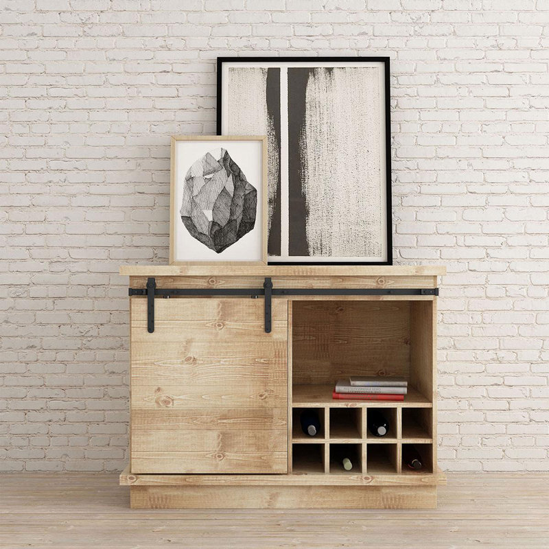 Ensemble de quincaillerie de porte de grange coulissante en acier massif pour portes simples en bois, Noir, 48 po