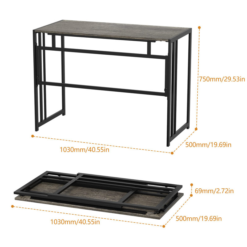 Metal Base Computer Desk, Black Oak/Black