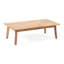 Table basse en bois avec lattes en bois pour l'extérieur et coussins d'eau