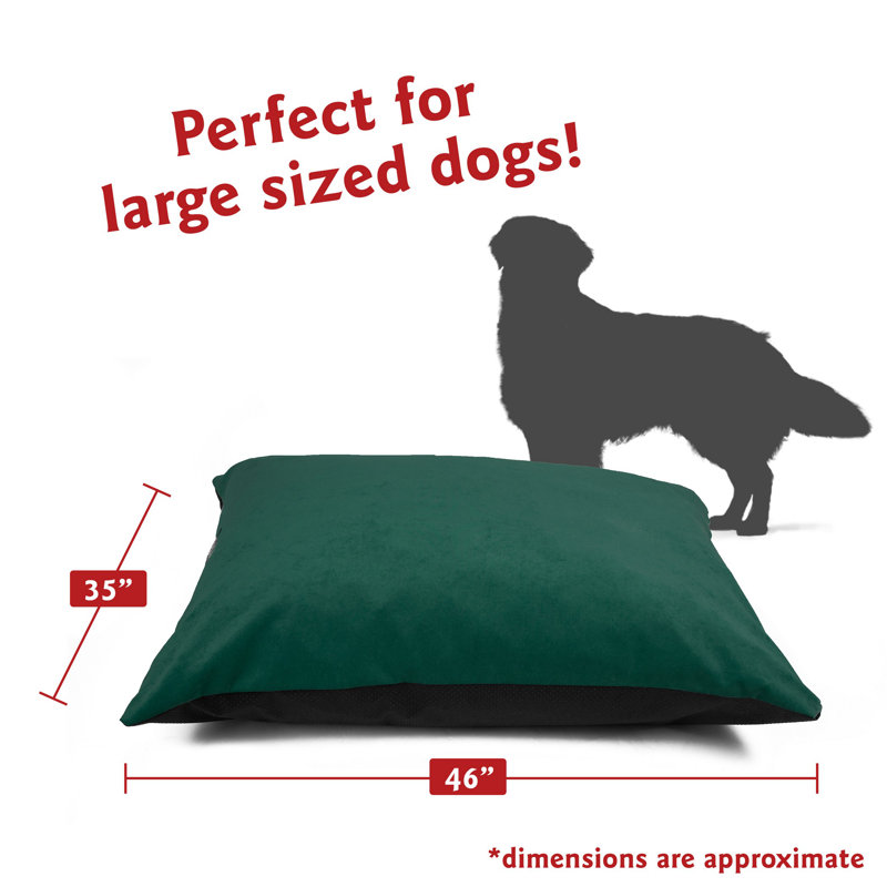 Coussin pour chien Villa Majestic, Bleu marine / vert, Grand (l 46 po x P 35 po x H 4 po)