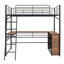 Lit mezzanine en métal avec 3 couches de tablettes et bureau en L-622432454-622432449