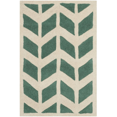 Deedie Hand Tufted Wool Chevron Rug