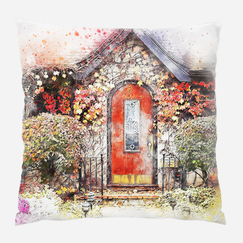 Housse et insert de coussin carré Ebner, Microsuède, Intérieur