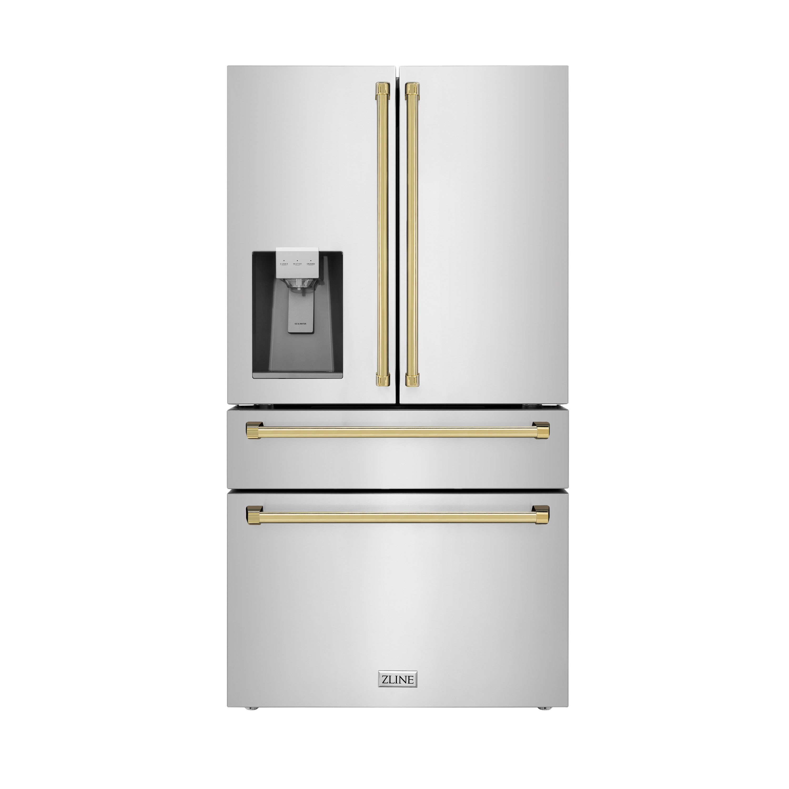 ZLINE Kitchen And Bath ZLINE 36 Autograph Edition 21 6 Cu Ft   Zline 36 Autograph Edition 216 Cu Ft Freestanding French Door Refrigerator With Water And Ice Dispenser 