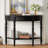 Farmhouse Half Moon Console Table With Drawer & Shelf,Sofa Table For Entryway,Living Room, Hallway And Foyer-128993958
