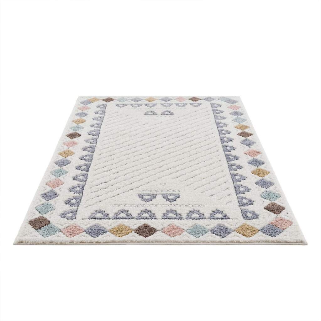 Teppich Focus 3034 Hochflor Boho Wohnzimmer Creme Hochtief-Muster/ 3D-Effekt Stephenson