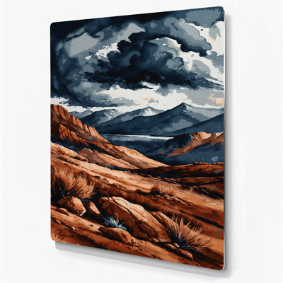 Aquarelle, paysage 49, art mural en métal noir