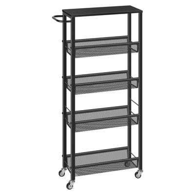 5-Tier Narrow Gap Cart - Black