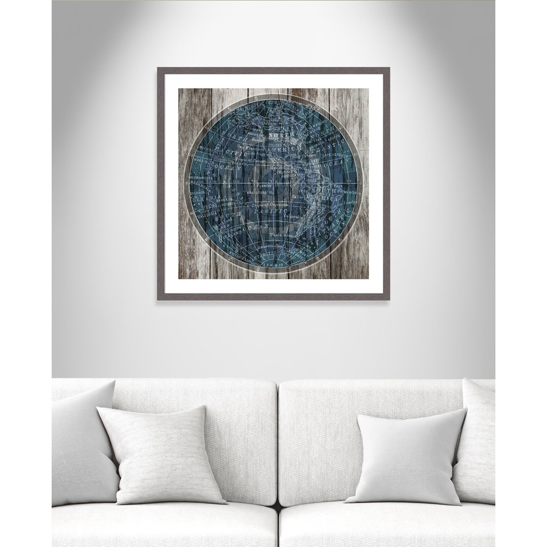 Jolies World In Blue' Framed Graphic Art Print Williston Forge