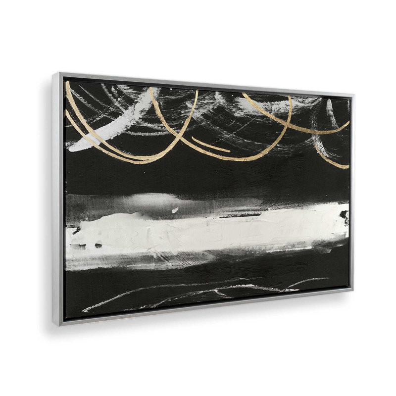 «Ripple Trace II» par Melissa Wang, reproduction d'art, Argent argent, «Floater», reproduction encadrée sans passe-par