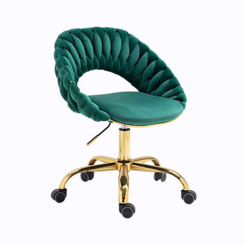 Quadry Velvet Task Chair, Emerald