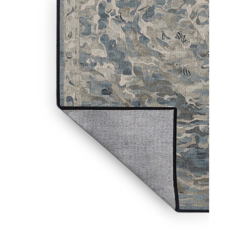 Machine Washable Gray Area Rug, Runner 2' x 5'