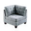 Chaise modulaire 2 pièces en tissu gris avec structure en bois - Gris: