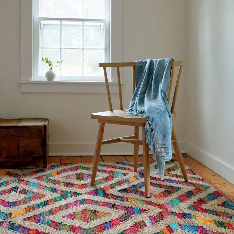 Tetra Chindi Multi Handwoven Jute Rug, Rectangle 5' x 8'