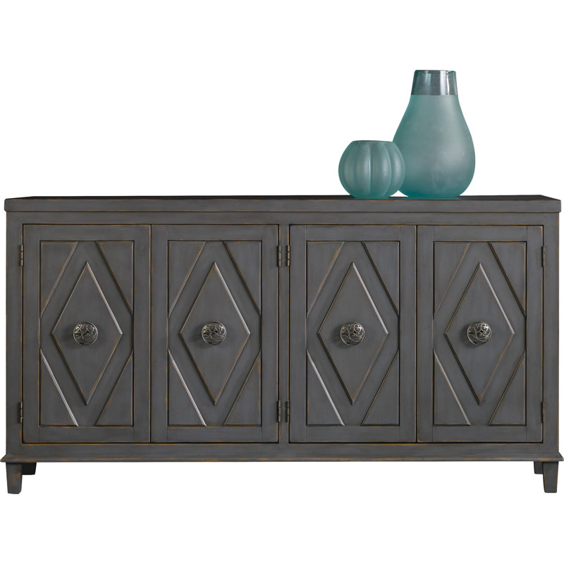 Gray Transitional 68.75'' Media Console with Cabinet