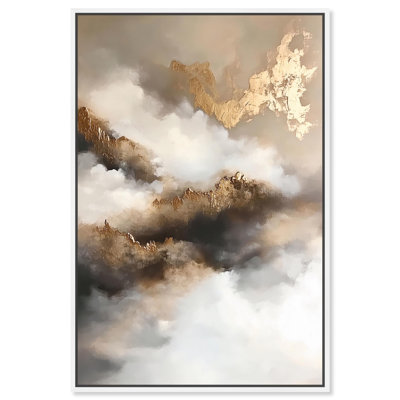 Toile abstraite Art Remedy, ton céleste, cadre, paysage céleste